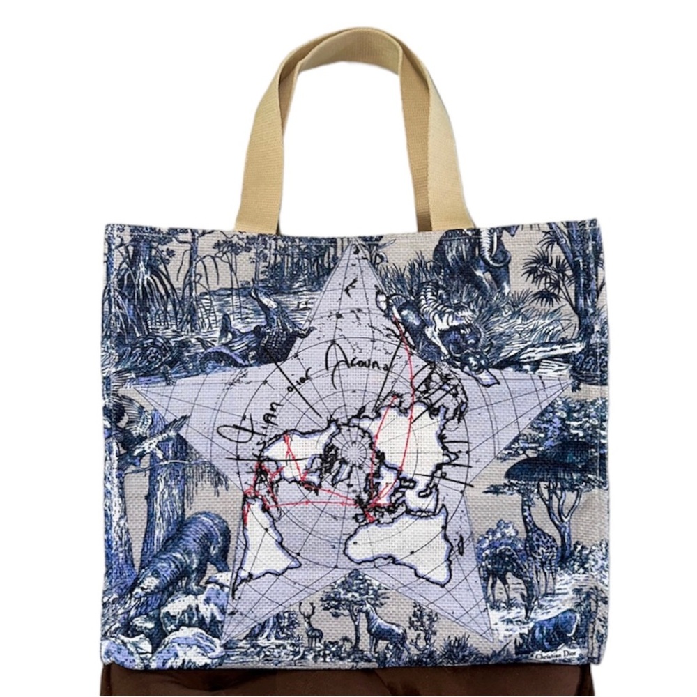 Dior Exclusive Around the World Straw Tote